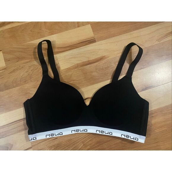 Boutique Black Lettering Seamless Bra Size Large NWOT - Picture 1 of 5